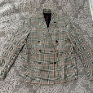 PS Paul Smith Women’s Double Breasted Blazer Plaid Jacket US size 12